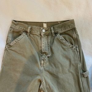 top shop green carpenter pants